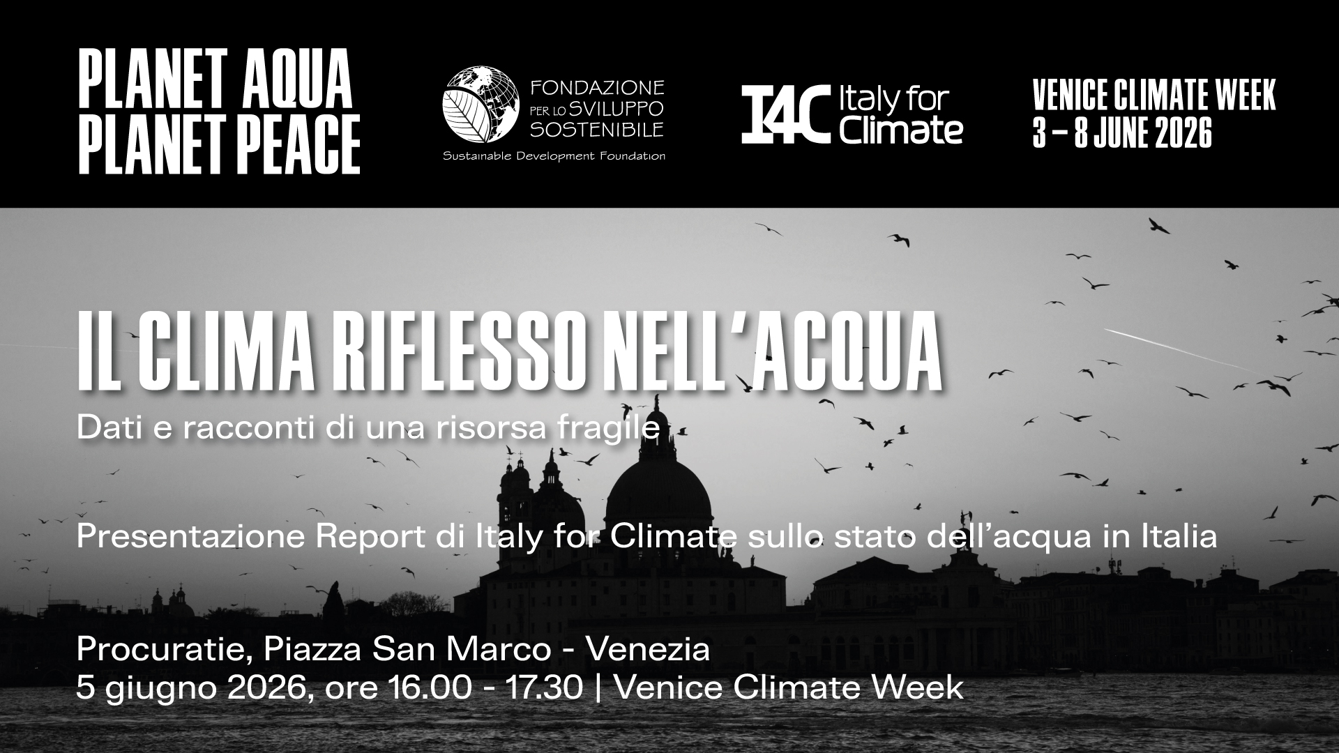 Venice climate week: il clima riflesso nell’acqua