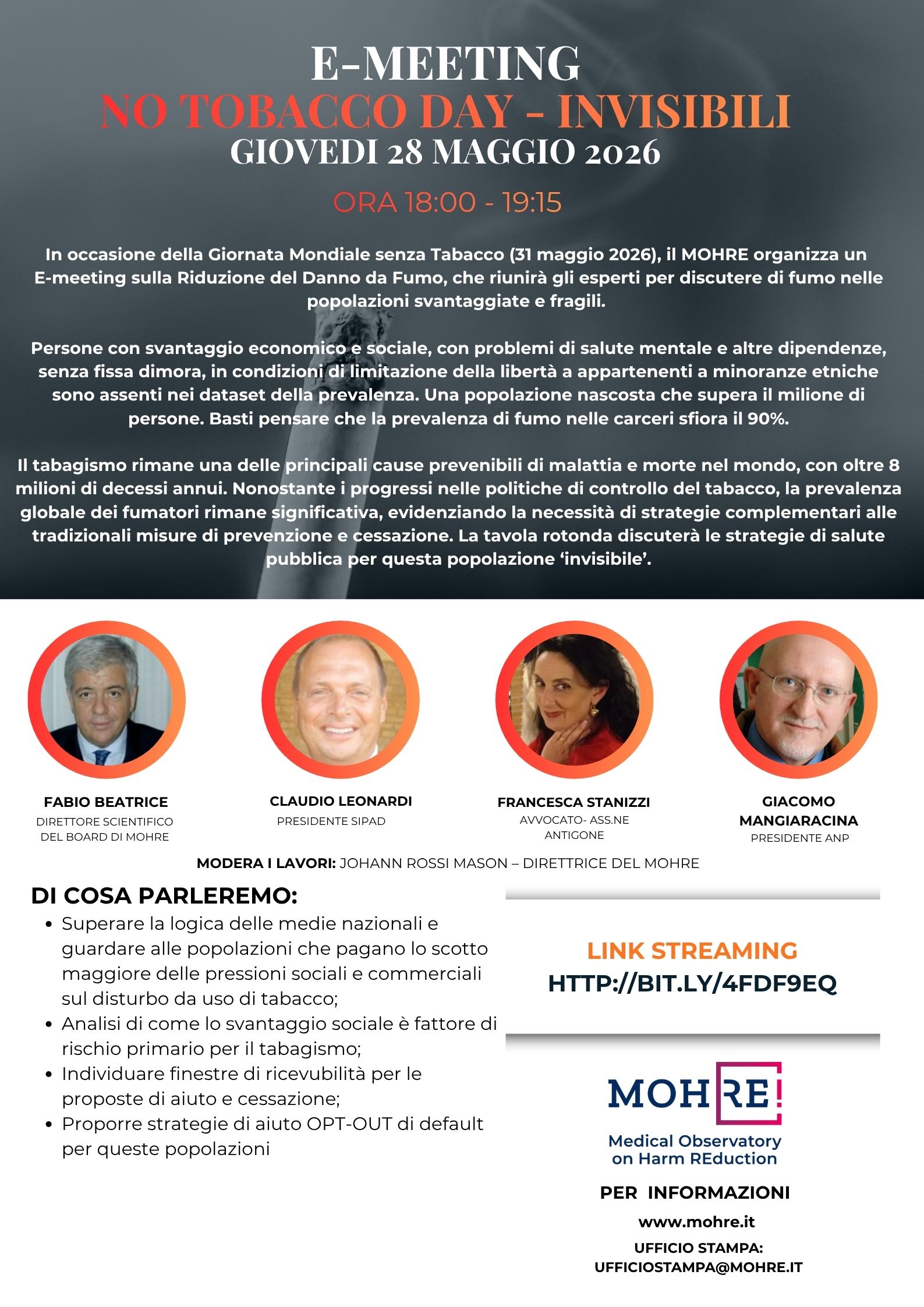 E-meeting NO tobacco day - invisibili