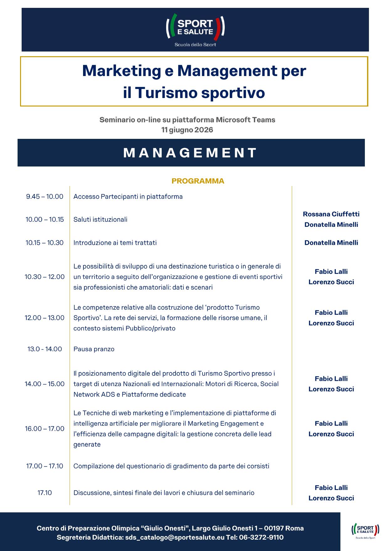 Marketing e management per il turismo sportivo