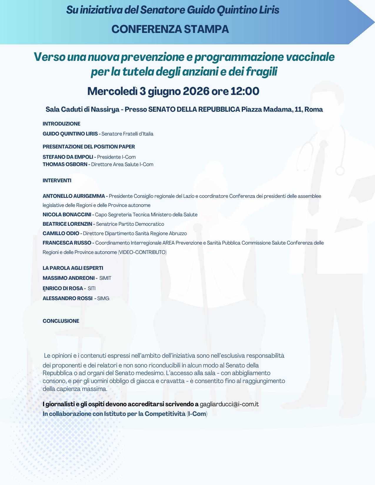 Verso una nuova prevenzione e programmazione vaccinale per la tutela degli anziani e dei fragili