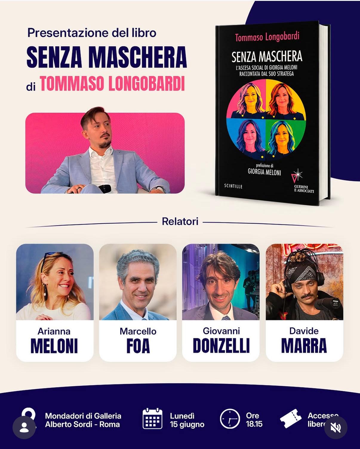 Presentazione del libro: "Senza maschera" di Tommaso Longobardi