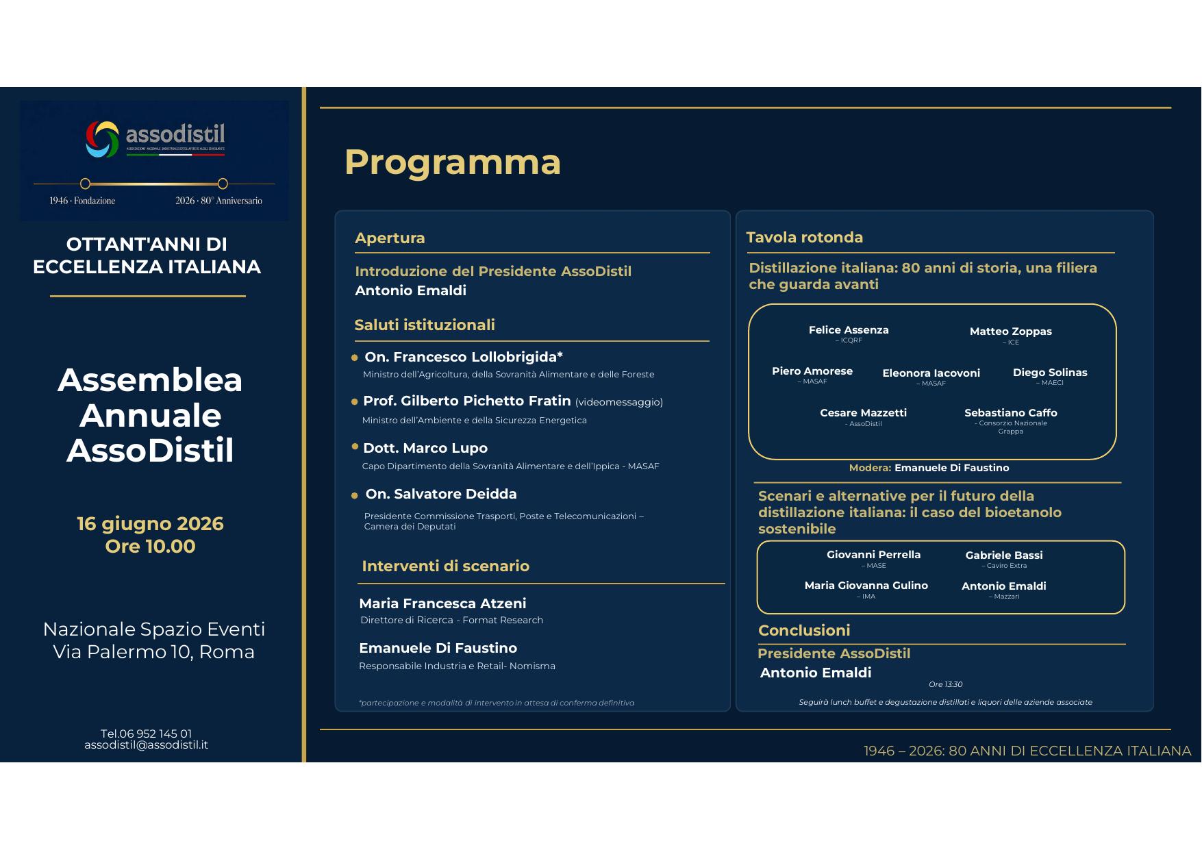Assemblea annuale Assodistil 2026