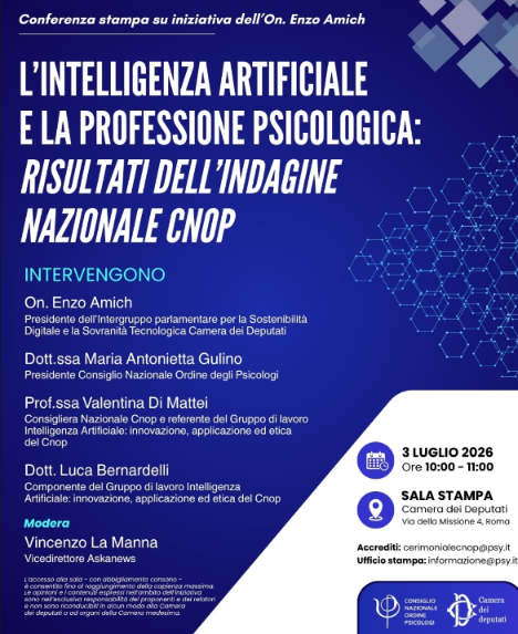L'intelligenza artificiale e la professione psicologica: risultati dell'indagine nazionale cnop