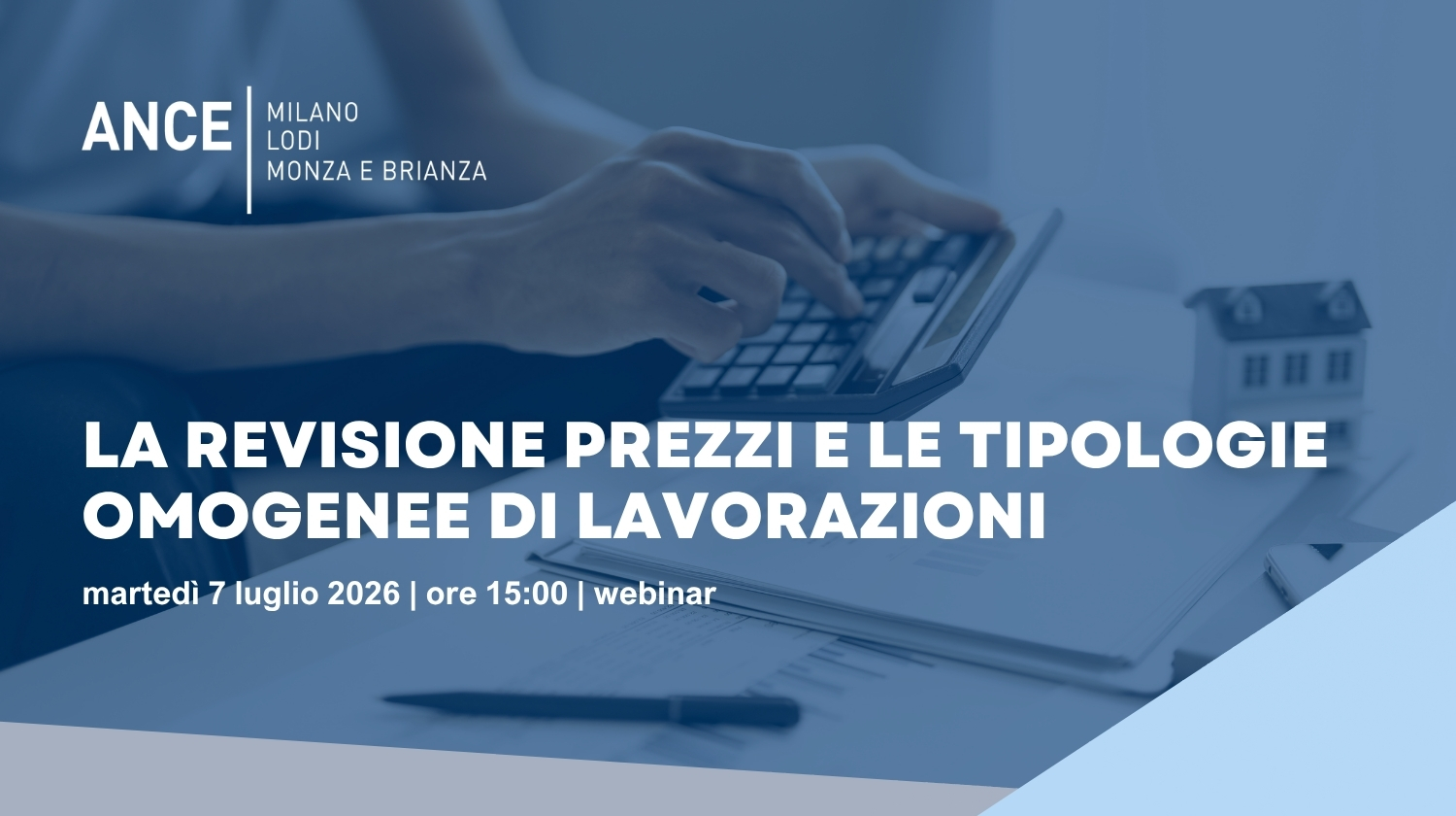 Revisione prezzi e tipologie omogenee di lavorazioni