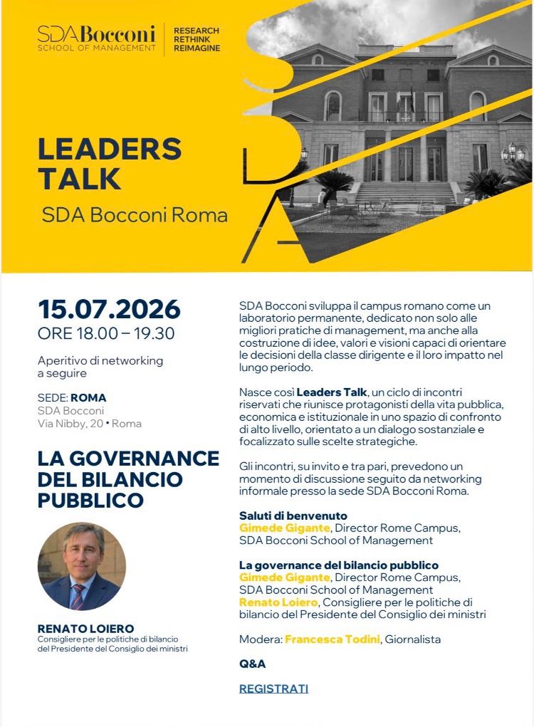 Leaders talk - La governance del bilancio pubblico