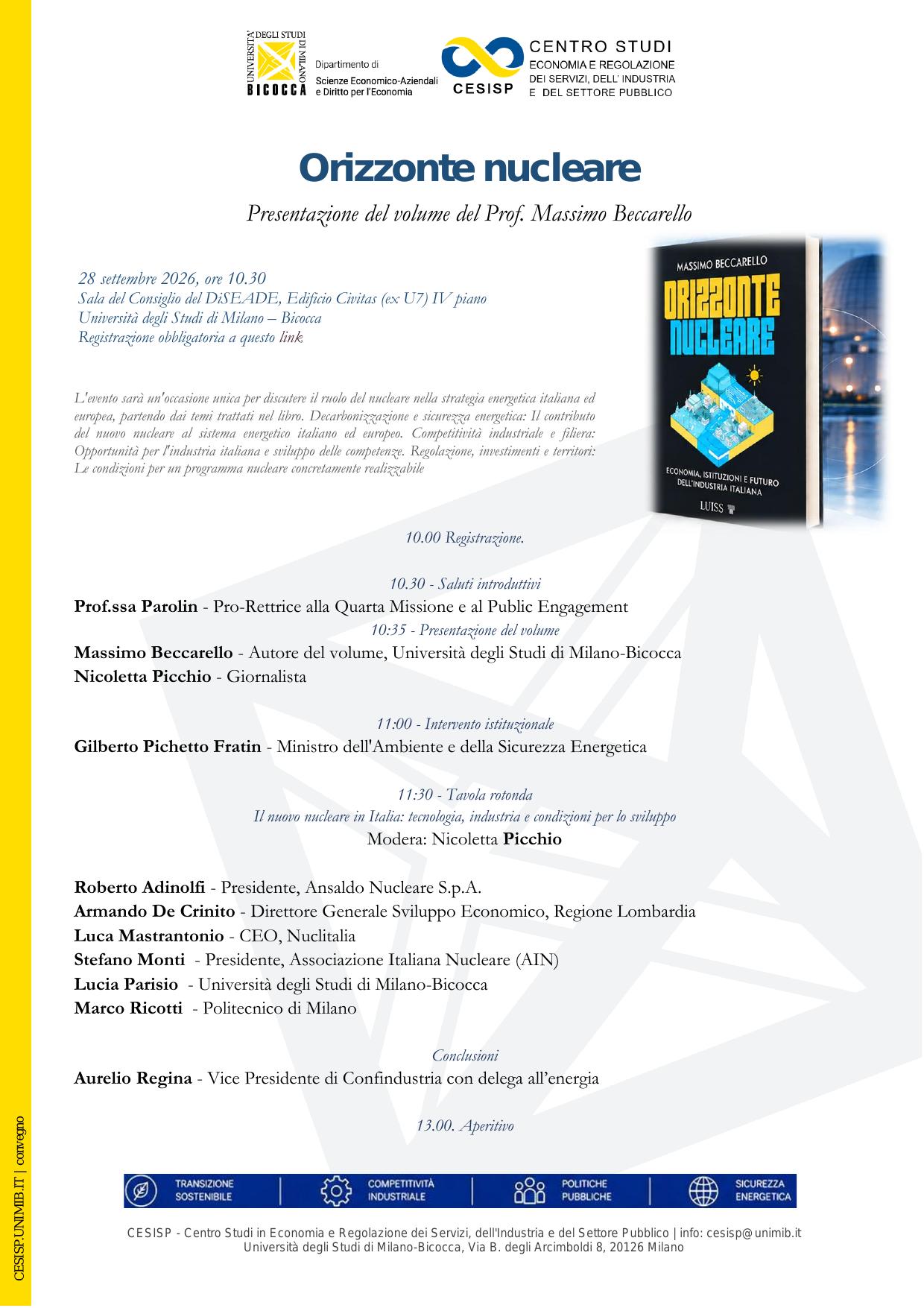 Presentazione del volume: "Orizzonte nucleare"