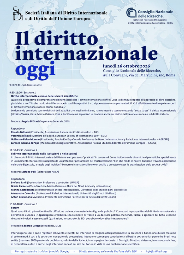 Il diritto internazionale oggi