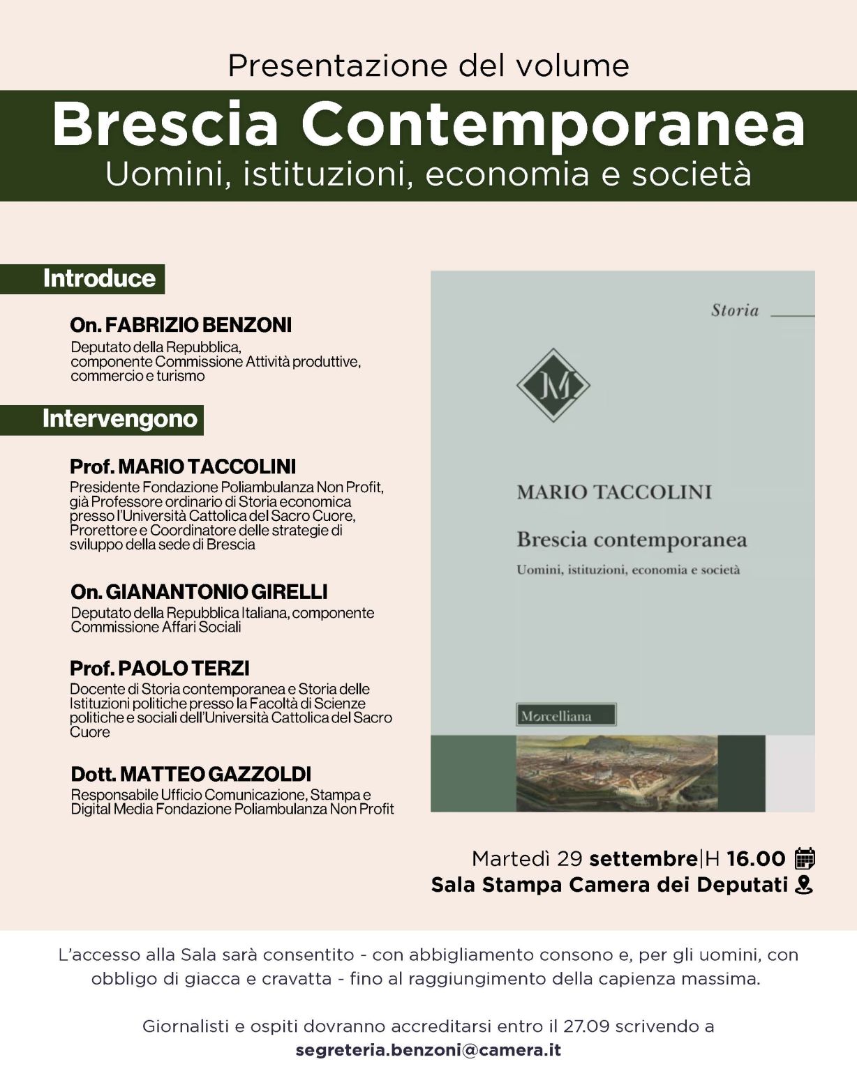 Presentazione del volume: "Brescia contemporanea"