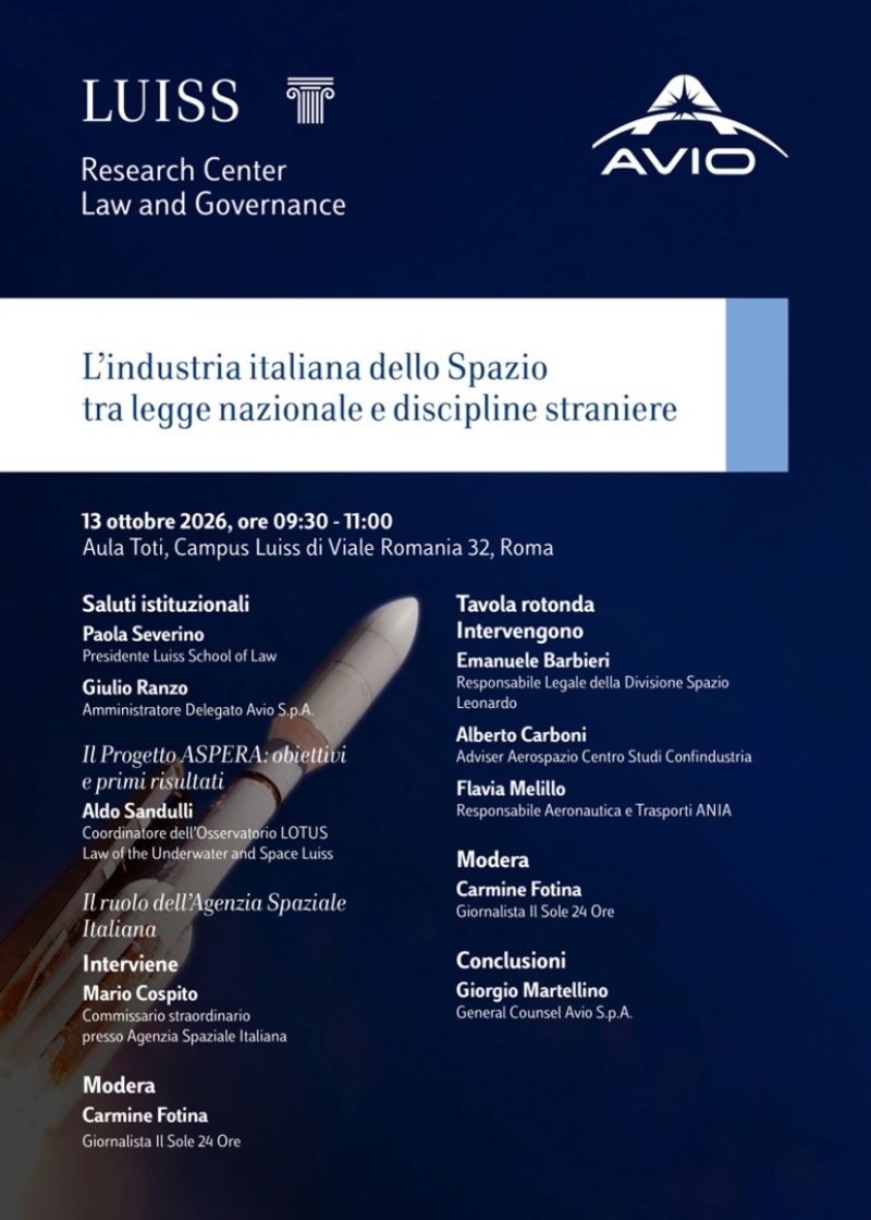 L'industria italiana dello spazio tra legge nazionale e discipline straniere