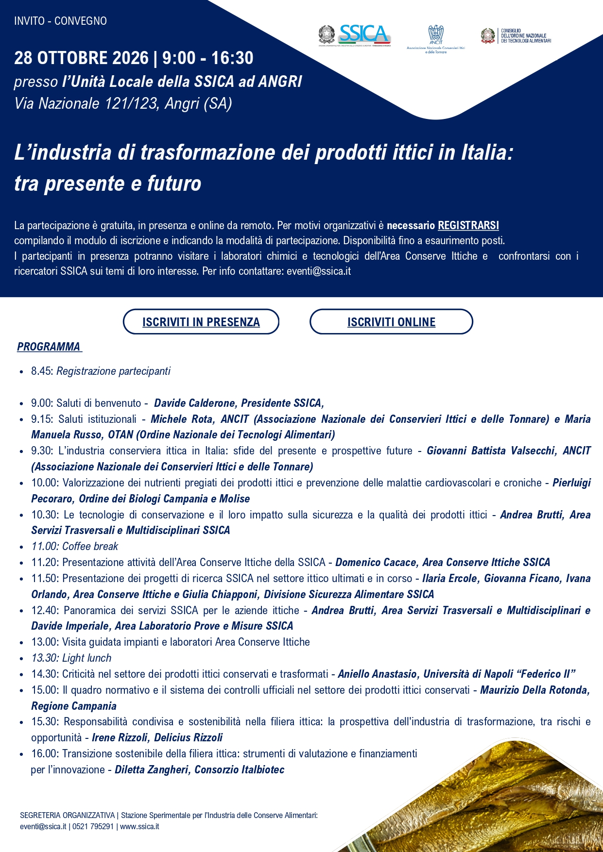 L' industria di trasformazione dei prodotti ittici in Italia: tra presente e futuro - consiglio dell'ordine nazionale dei tecnologi alimentari