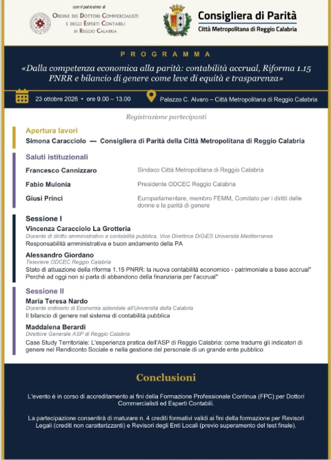 Dalla competenza economica alla parità: contabilità accrual, riforma 1.15 pnrr e bilancio di genere come leve di equità e trasparenza