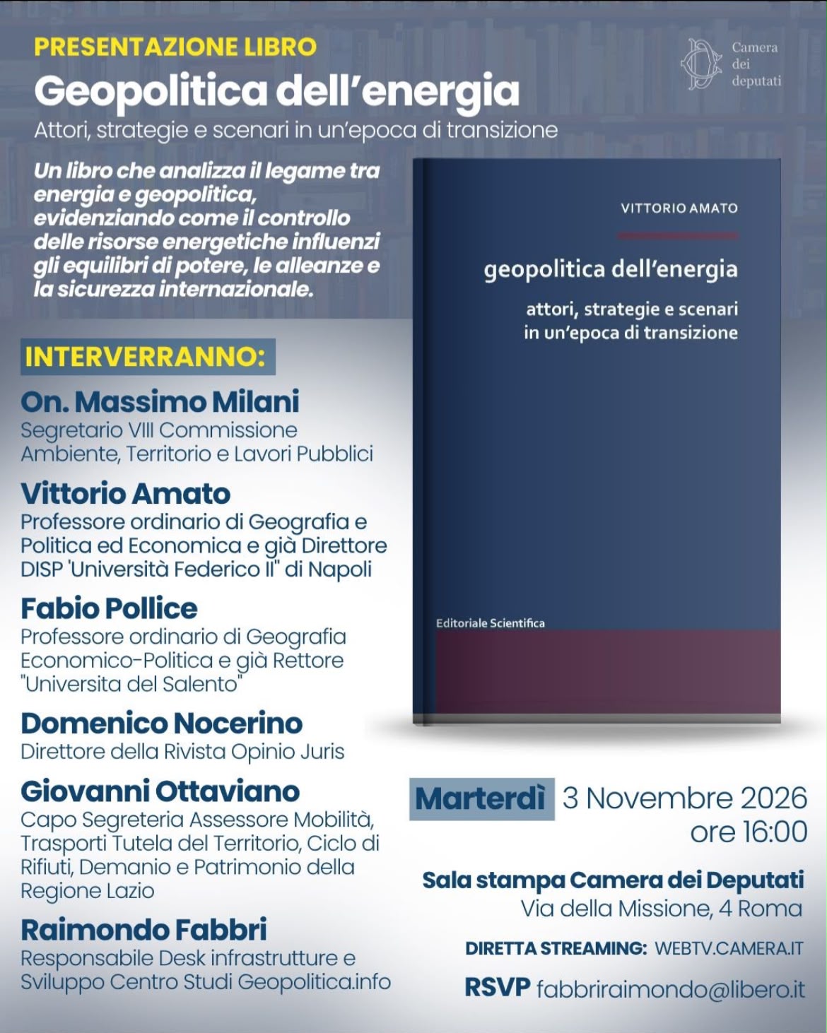 Presentazione del libro: "Geopolitica dell'energia"