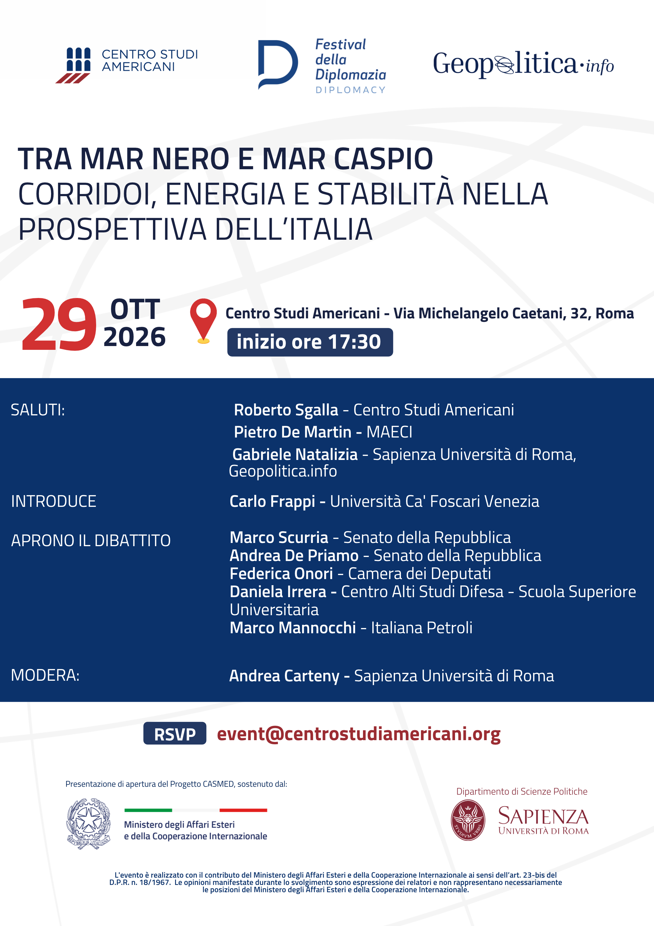 Tra Mar Nero e Mar Caspio: corridoi, energia e stabilità nella prospettiva dell'Italia
