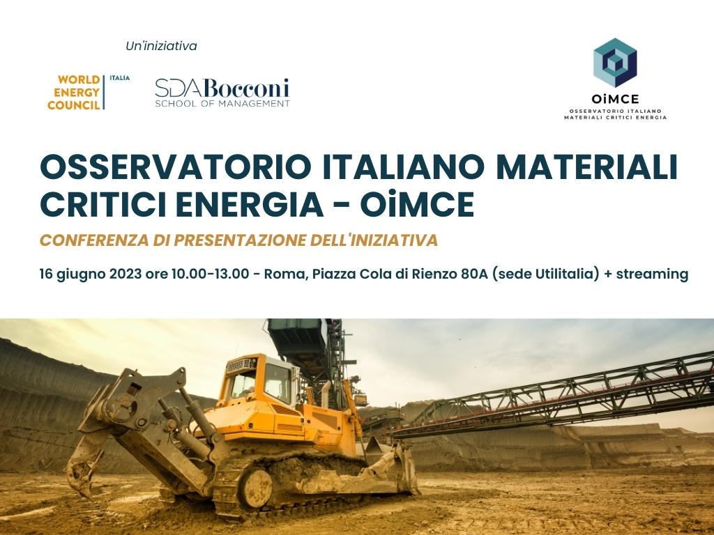 Presentazione "Osservatorio Italiano Materiali Critici Energia - OiMCE"