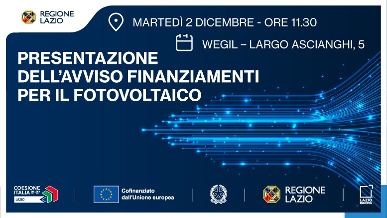 Presentazione del bando Finanziamenti per il Fotovoltaico