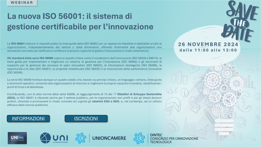 La nuova ISO 56001: il sistema di gestione certificabile per l&rsquo;innovazione