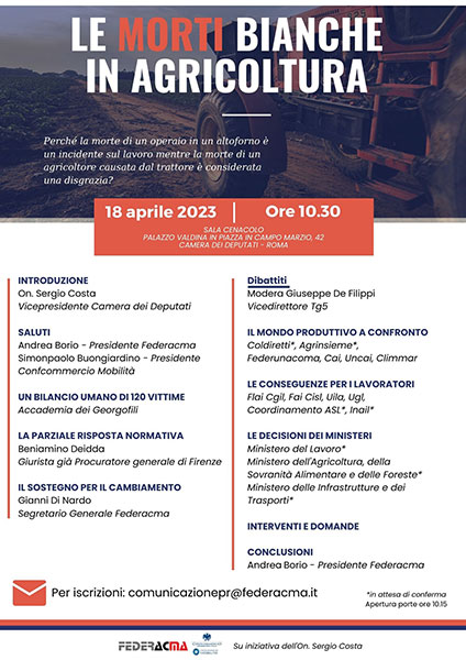 Le morti bianche in agricoltura