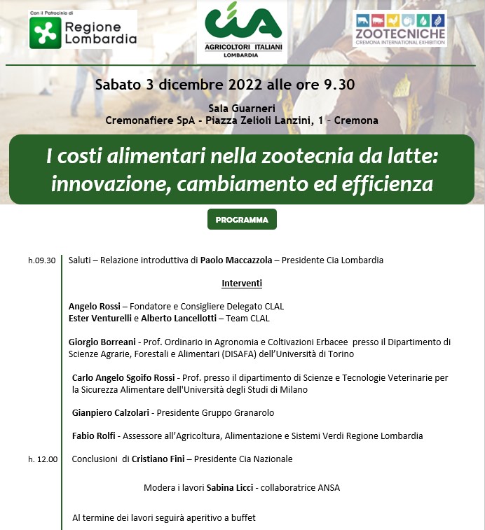 I costi alimentari nella zootecnia da latte: innovazione, cambiamento ed efficienza