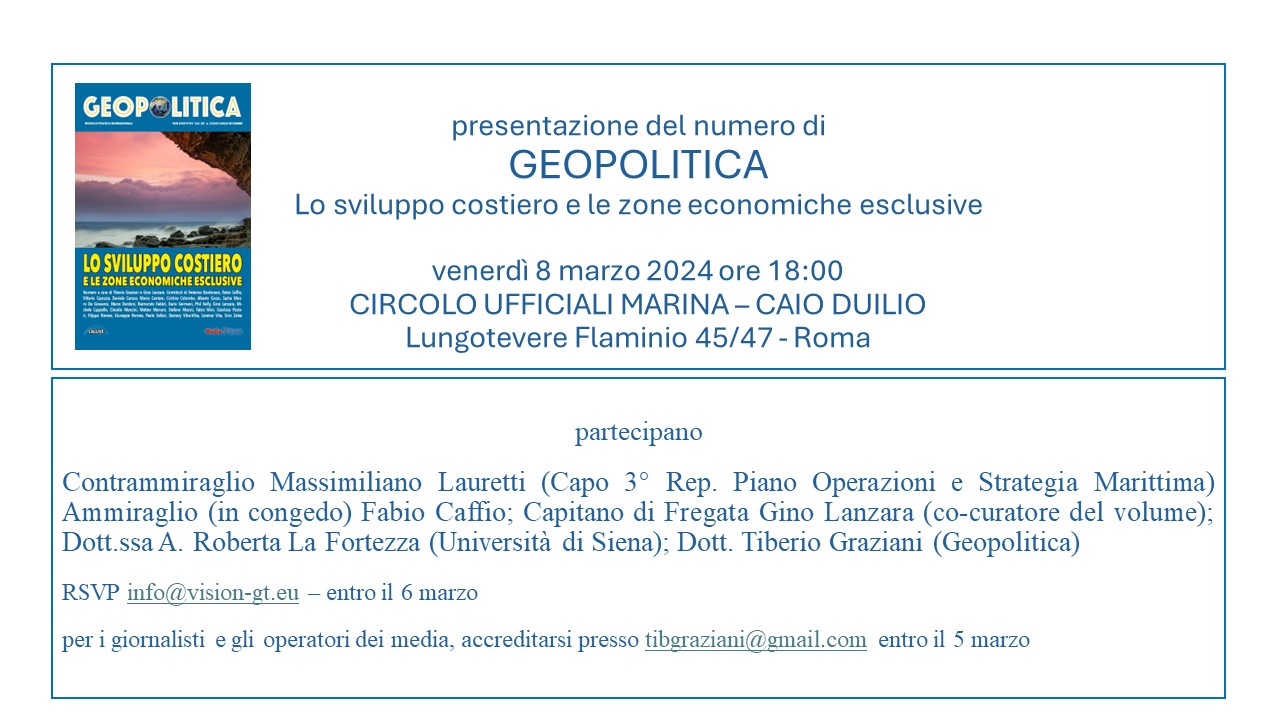 Presentazione di GEOPOLITICA - Lo sviluppo costiero e le zone economiche esclusive
