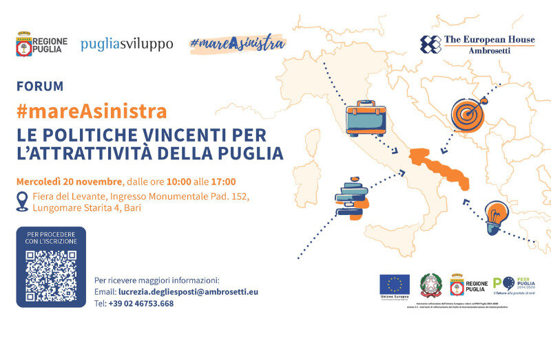 #mareasinistra - Le politiche vincenti per l'attrattivit&agrave; della Puglia