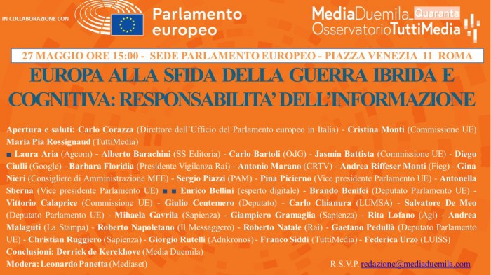 Europa alla sfida della guerra ibrida e cognitiva: responsabilità dell'informazione