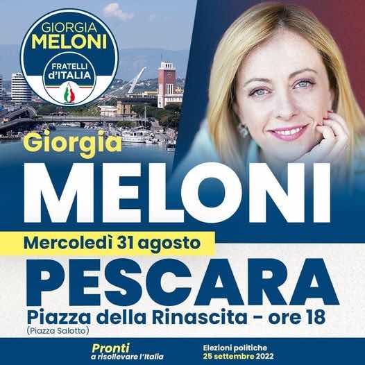Giorgia Meloni a Pescara