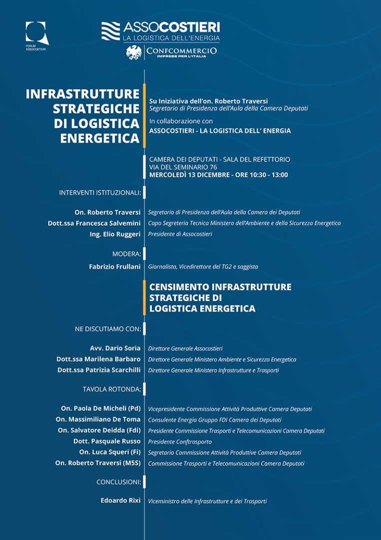 Infrastrutture strategiche di logistica energetica. Presentazione censimento e guida autorizzazioni Assocostieri