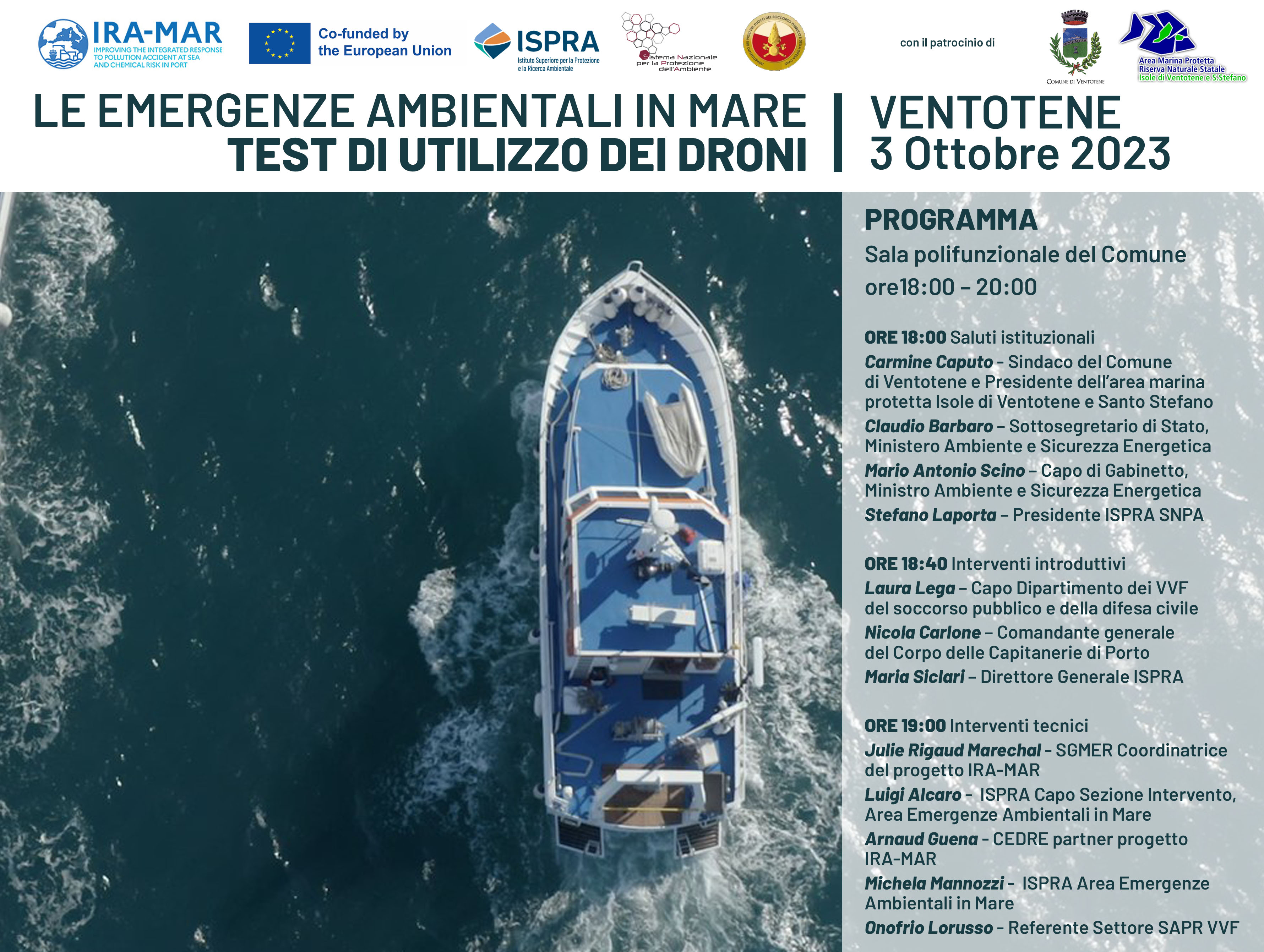 Le emergenze ambientali in mare. Test di utilizzo dei droni