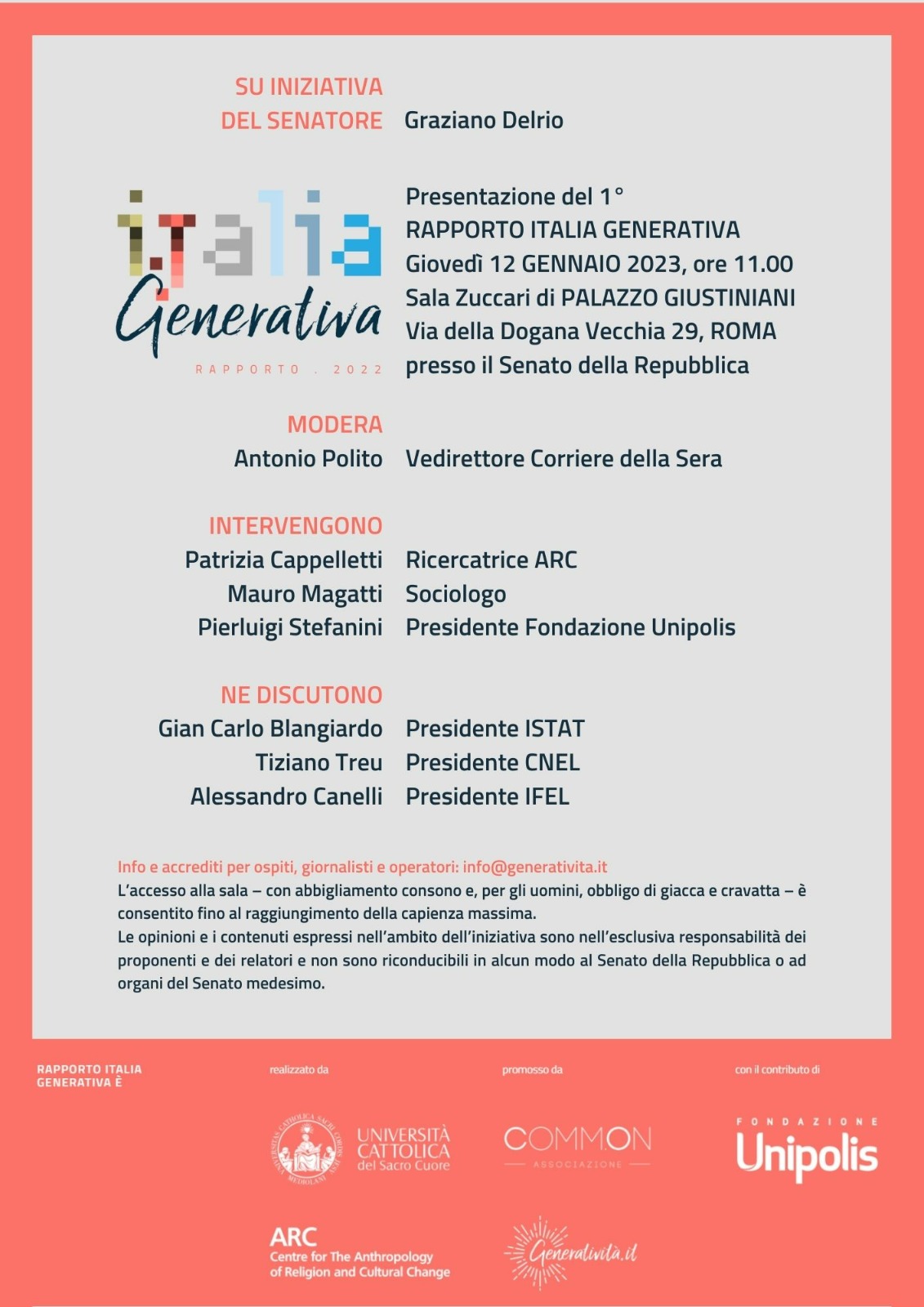 Presentazione del 1&deg; rapporto Italia Generativa