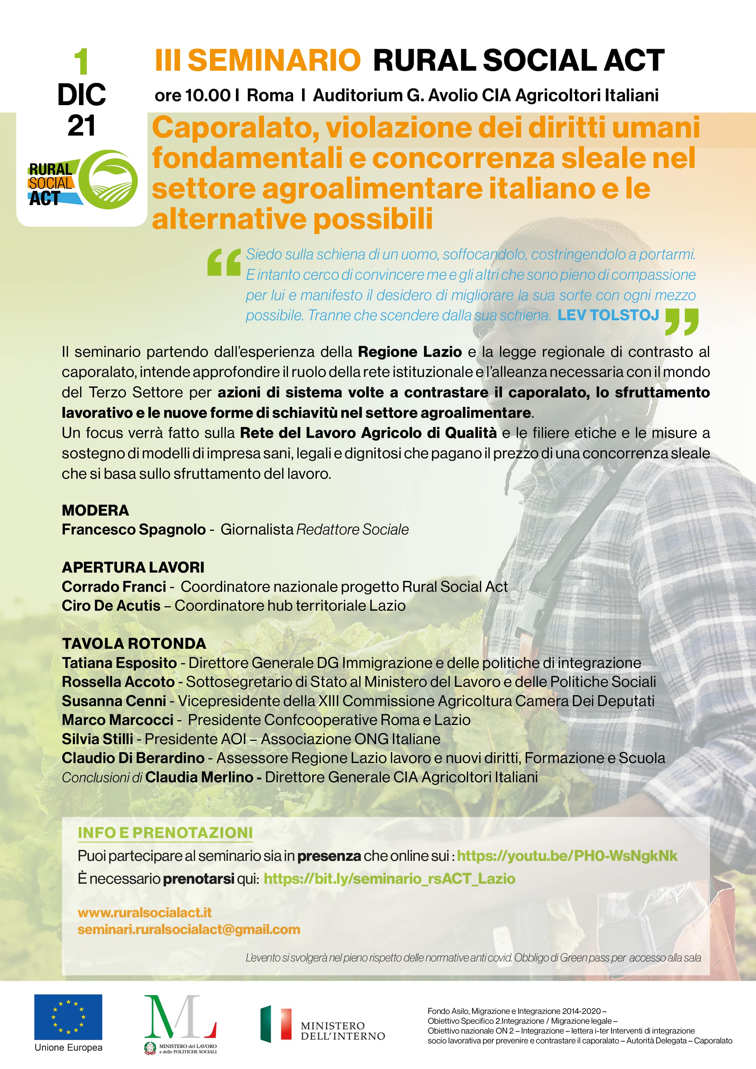 Caporalato, violazione dei diritti umani fondamentali e concorrenza sleale nel settore agroalimentare italiano e le alternative possibili