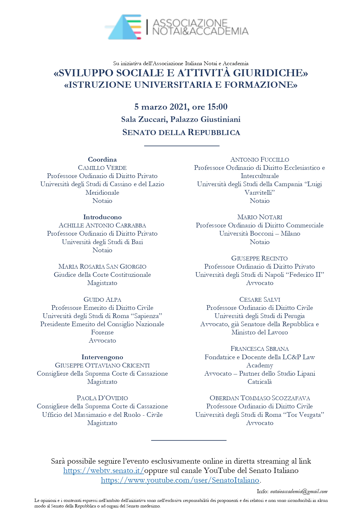 Sviluppo sociale e attività giuridiche - Istruzione universitaria e formazione