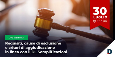 Requisiti, cause di esclusione, criteri di aggiudicazione in linea con il DL Semplificazioni