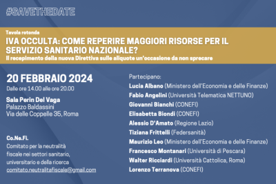 Iva occulta: come reperire maggiori risorse per il Servizio Sanitario Nazionale