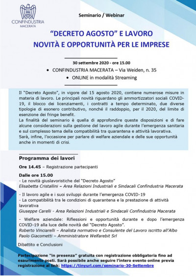 "Decreto Agosto" e Lavoro: Novità e Opportunità per le imprese
