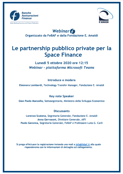 Le partnership pubblico private per la Space Finance