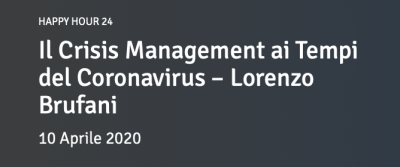 Il Crisis Management ai Tempi del Coronavirus