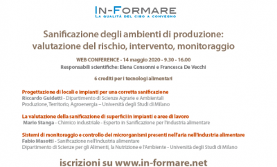 Sanificazione degli ambienti di produzione: valutazione del rischio, intervento, monitoraggio