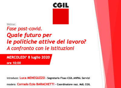 Fase post-covid. Quale futuro per le politiche attive del lavoro? A confronto con le istituzioni