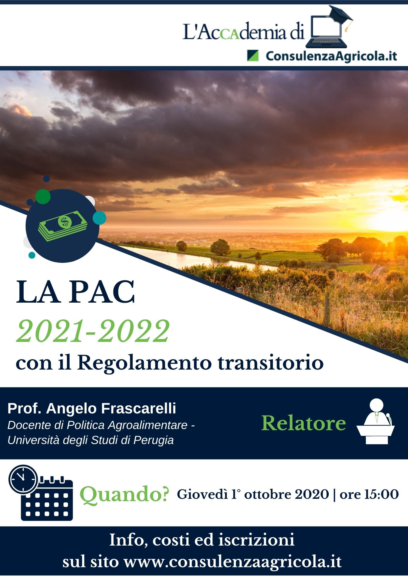 La PAC 2021-2022 con il Regolamento transitorio