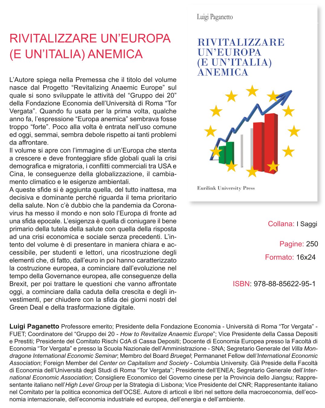 Presentazione del libro: "Rivitalizzare un'Europa (e un'Italia) anemica"